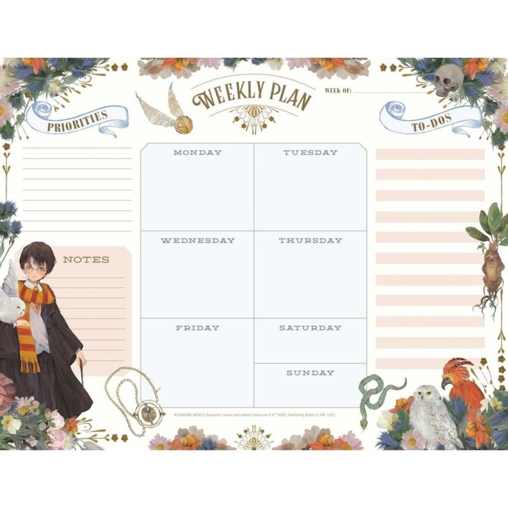 Harry Potter: Floral Fantasy Weekly Planner Notepad -- Insights